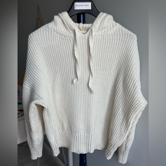 Nine West Women's White Knit Hoodie Sweater, Size XXL - Picture 1 of 11